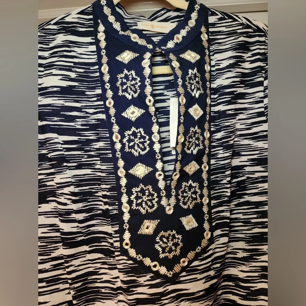 NWT Tory Burch Women’s‎ Space Dye Embellished Shisha Mirror Tunic Luxe Classic